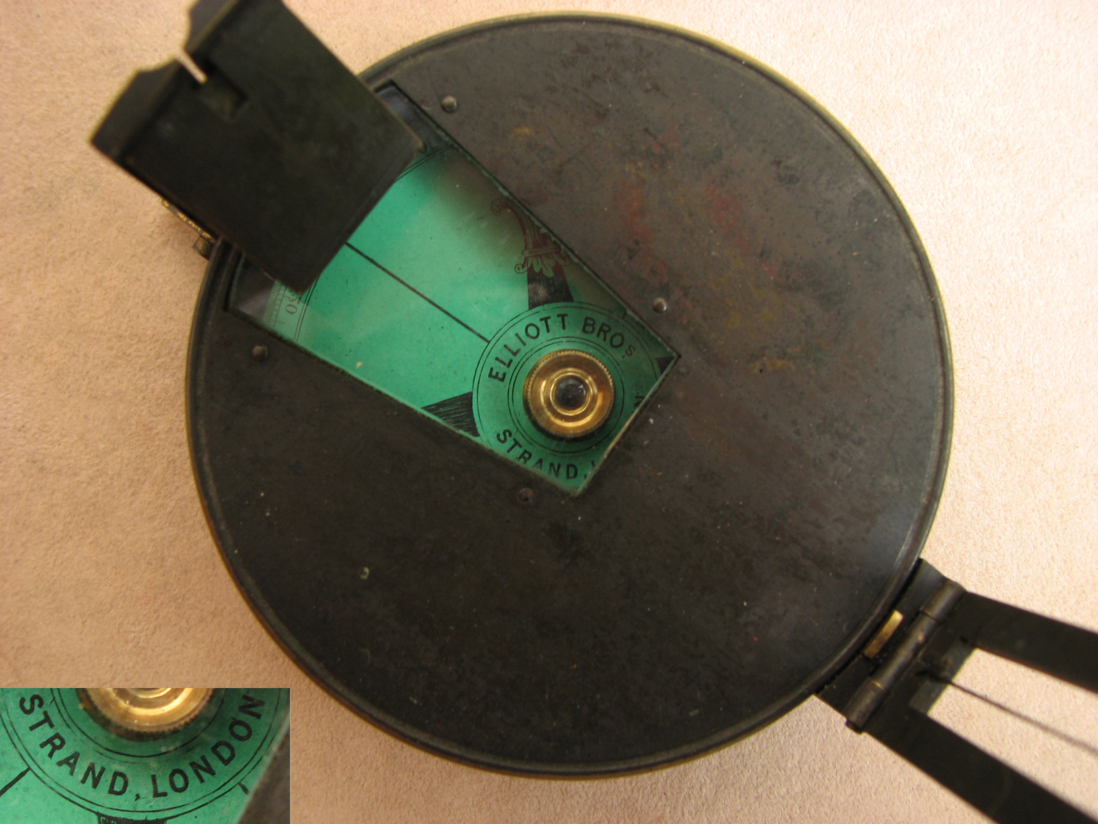 Elliott Bros prismatic compass owned by J. G. Cooke 101st Regiment